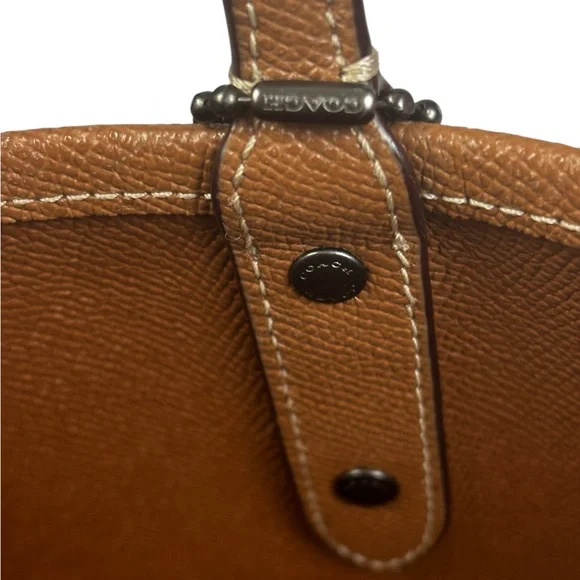 Coach & Keith Haring Monogram Brown Tan Tote Bag with Yellow Barking Dog - Picture 11 of 13